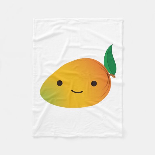 Couverture Polaire Mangue de sourire mignonne de Kawaii (Devant)