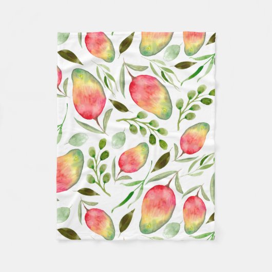 Couverture Polaire Mangues aquarelles | MOTIF | Fruit (Devant)