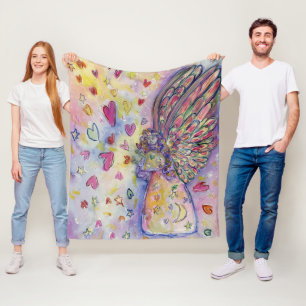 Couverture Polaire Manifestation Universe Angel Art Fleece Blanches