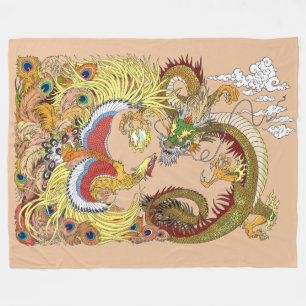 Couverture Polaire Manteau de dragon chinois et toison de phoenix