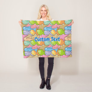 Couverture Polaire Manteau en toison de caricatures de poissons