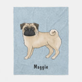 Couverture Polaire Manteau Fawn Couleur Carlin Chien Avec Nom Personn (Devant)