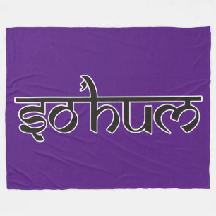 Couverture Polaire Mantra SO HUM - contour noir et blanc plat
