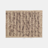 Couverture Polaire Manuscrit Bach Musique Feuille Antique (Devant (Horizontal))