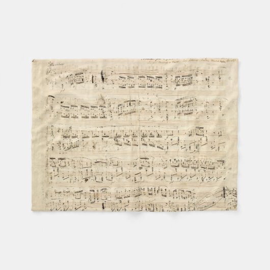 Couverture Polaire Manuscrit de la Chopin de musique de la feuille d' (Devant (Horizontal))