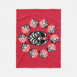 Couverture Polaire Maori Haka Nouvelle-Zélande Art natif Tabl D