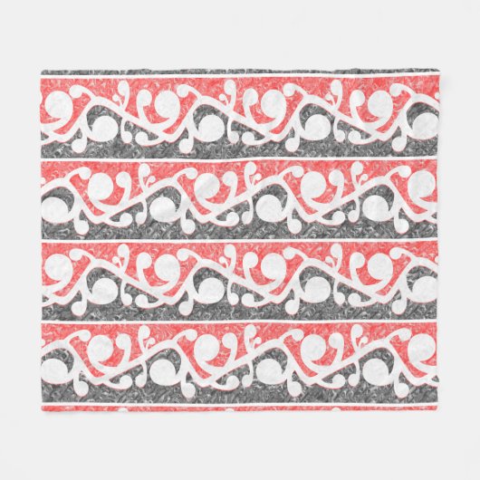 Couverture Polaire Maori Kowhaiwhai Motif marbré (Devant (Horizontal))