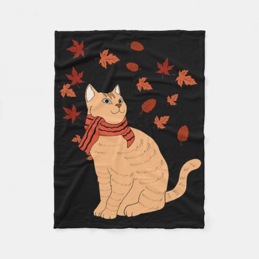 Couverture Polaire Maple Cat Leaf Automne Bonjour Automne Automne Fun (Devant)