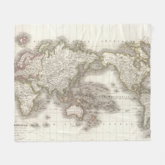 Couverture Polaire Mappemonde - carte de globe (Devant (Horizontal))