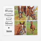 Couverture Polaire Marble Horse Pet Photo Memorial (Devant (Horizontal))