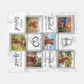 Couverture Polaire Marble Pet Memorial Keepsaké Photo Collage (Devant (Horizontal))