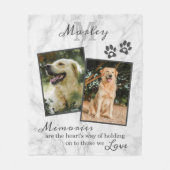 Couverture Polaire Marble Pet Memorial Sympathie Photo (Devant)