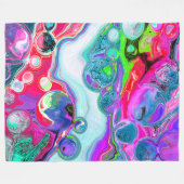 Couverture Polaire Marbre Abstrait Fluid Art rouge, blanc, vert viole (Devant (Horizontal))