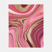 Couverture Polaire marbre Abstrait rose liquide avec parties scintill (Devant)
