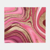 Couverture Polaire marbre Abstrait rose liquide avec parties scintill (Devant (Horizontal))