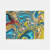 Couverture Polaire marbre abstrait tourbillons jaune turquoise bleu t (Devant (Horizontal))