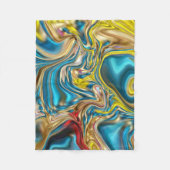 Couverture Polaire marbre abstrait tourbillons jaune turquoise bleu t (Devant)