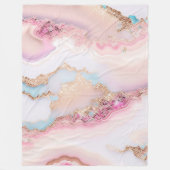 Couverture Polaire Marbre Agate Populaire Blue Rose Gold Collection (Devant)