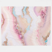 Couverture Polaire Marbre Agate Populaire Blue Rose Gold Collection (Devant (Horizontal))