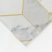 Couverture Polaire Marbre blanc avec le motif de cube en or (Coin)