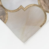 Couverture Polaire Marbre blanc de treillis marocain et or (Coin)