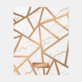 Couverture Polaire Marbre blanc et doré (Devant)