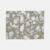 Couverture Polaire Marbre blanc et or élégant (Devant (Horizontal))