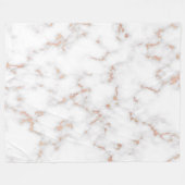 Couverture Polaire Marbre blanc rose Parties scintillant luxueux (Devant (Horizontal))
