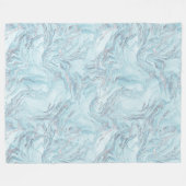 Couverture Polaire Marbre bleu argent (Devant (Horizontal))