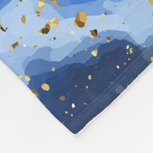 Couverture Polaire Marbre bleu et texture or (Coin)