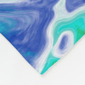 Couverture Polaire Marbre bleu et vert Fluid Art Abstrait (Coin)
