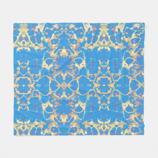 Couverture Polaire Marbre bleu + or (Devant (Horizontal))
