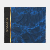 Couverture Polaire Marbre bleu profond et or (Devant (Horizontal))