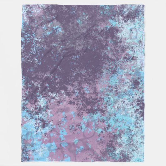 Couverture Polaire Marbre bleu, rose et violet Abstrait (Devant)
