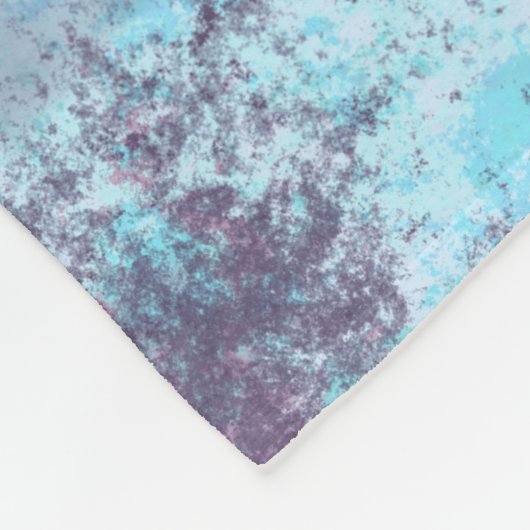 Couverture Polaire Marbre bleu, rose et violet Abstrait (Coin)