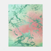 Couverture Polaire Marbre cool | Jolie Pastel Coral et Green Ombre (Devant)