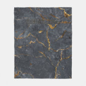 Couverture Polaire Marbre de luxe noir et or texture (Devant)