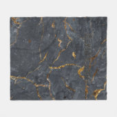 Couverture Polaire Marbre de luxe noir et or texture (Devant (Horizontal))