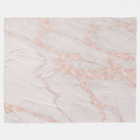 Couverture Polaire Marbre de Parties scintillant rose Rose de luxe (Devant (Horizontal))