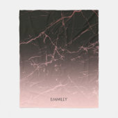 Couverture Polaire Marbre de rose de noir (Devant)