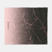 Couverture Polaire Marbre de rose de noir (Devant (Horizontal))