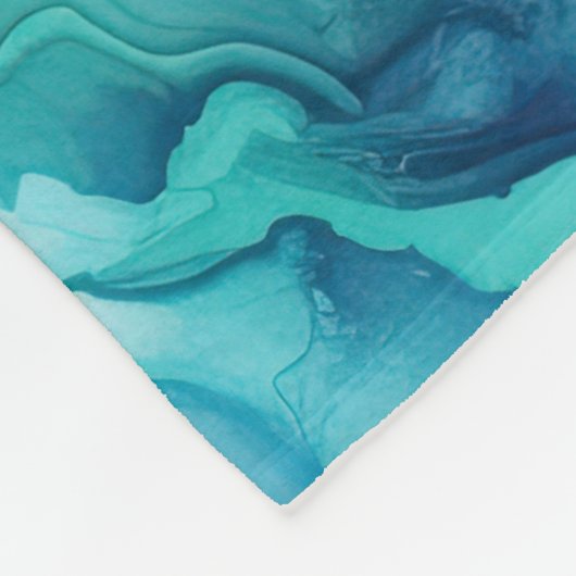 Couverture Polaire Marbre d'encre Mint Aqua (Coin)
