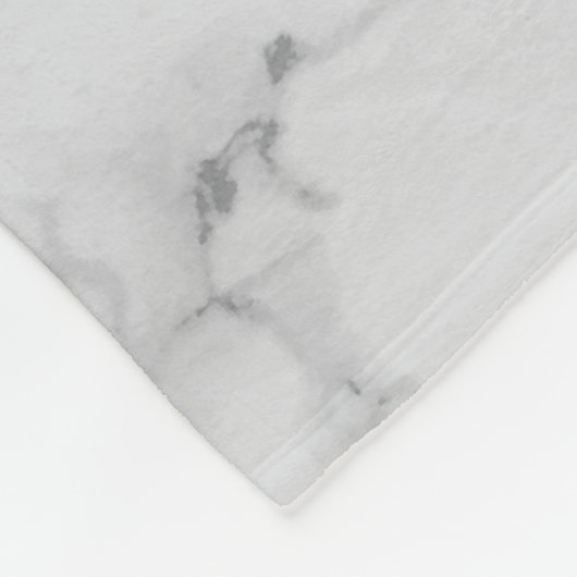 Couverture Polaire Marbre gris blanc monogramme (Coin)