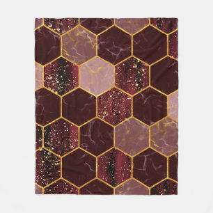Couverture Polaire Marbre hexagone texture transparente avec or