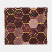 Couverture Polaire Marbre hexagone texture transparente avec or (Devant (Horizontal))