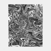Couverture Polaire Marbre Liquide Abstrait Noir et Blanc (Devant)