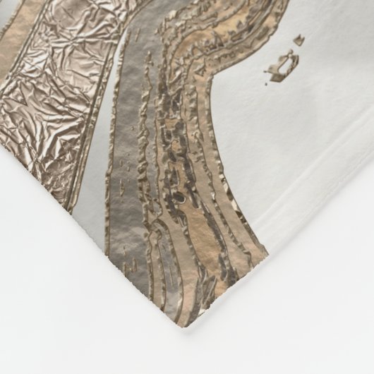 Couverture Polaire Marbre liquide - perle et or (Coin)