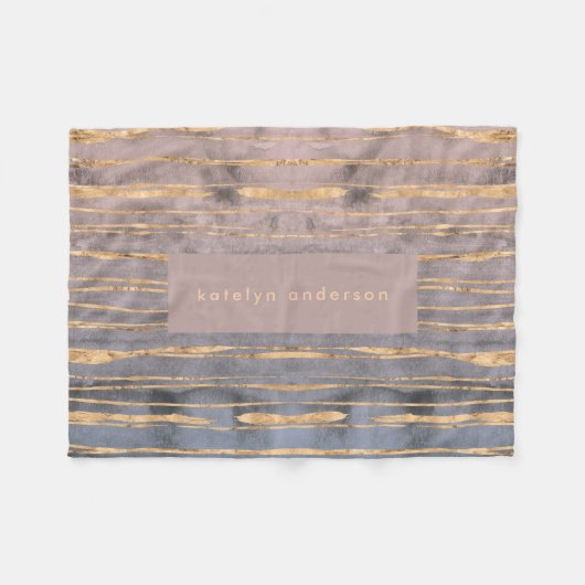 Couverture Polaire Marbre moderne Gold Foil Gemstone Designer d'intér (Devant (Horizontal))