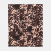 Couverture Polaire Marbre moderne noir et or rose (Devant)