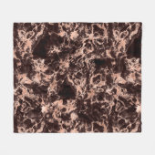 Couverture Polaire Marbre moderne noir et or rose (Devant (Horizontal))